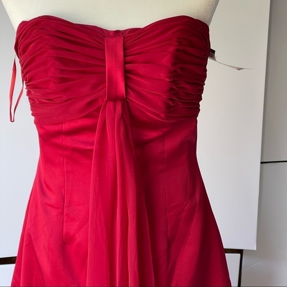 Women's Red Lace Long Maxi Formal Evening Cocktail Bridesmaid Prom Dress, Sz 10 - Picture 8 of 16